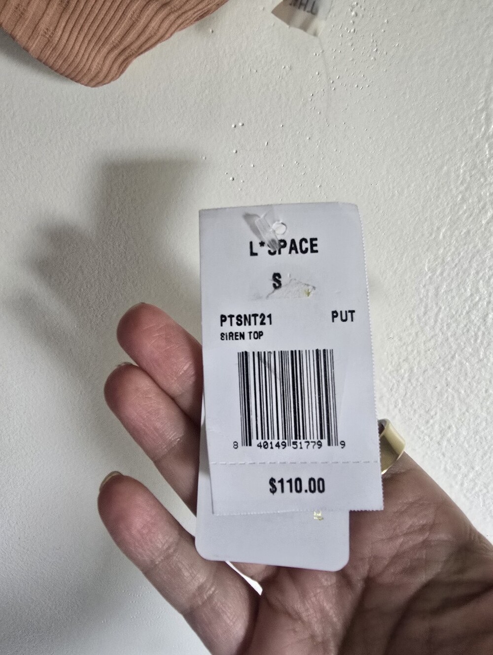 NWT! L*Space, Ribbed Siren Swim Top, Putty, MSRP $110 - Picture 6 of 6